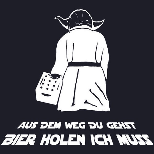 Nukular Turnbeutel Motiv /"Bier holen ich muss/" lustig Party Fete Zeltfest Yoda