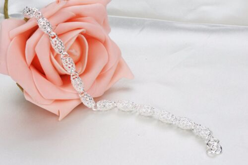 Gorgeous Women's 925 Silver Charm Chain Bangle Bracelet Wedding Jewelry Gifts 