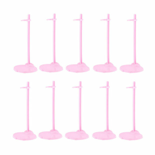 10 Stück verstellbare Puppenständer Displayhalter mit Basis für Barbie Pink DE& 