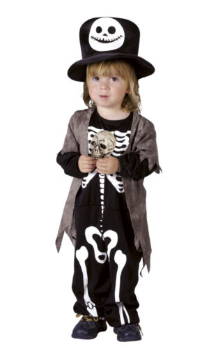 Garçons Toddler Costume Squelette Halloween Fancy Dress Costume /& Chapeau Haut Neuf 3-4 ans