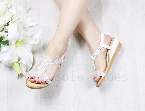 LADIES WOMENS DIAMANTE SANDALS ELASTIC STRAP SUMMER PEEP TOE WEDGES SHOES SIZE