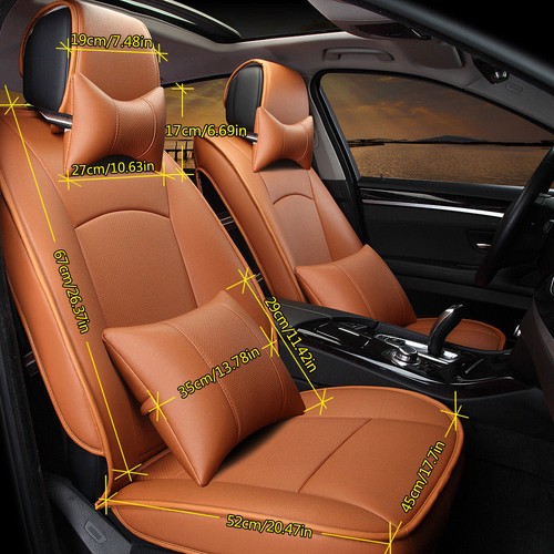 Brown 5-Seats Car Seat Cover Front /& Rear PU Leather For Ford F-150 2010-2018 US