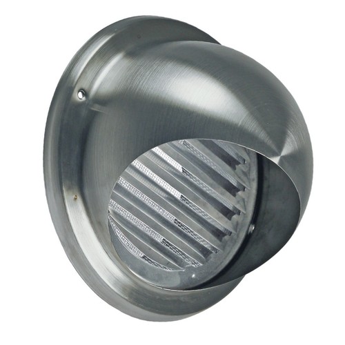 Abluft Haube Aussenhaube Anschluss 150mm Edelstahl Rund Lamellen Insektendraht