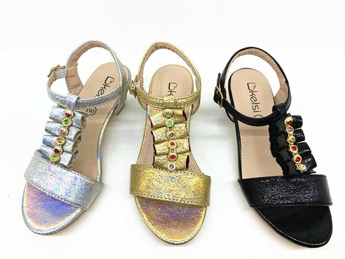 Chaussure enfant New Kid Mi Talon Enfants Filles Strass Soirée Demoiselle D'honneur Sandales Chaussures Taille 8-2 essoug