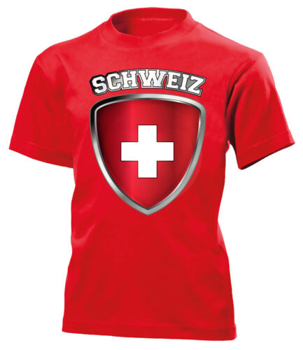 Schweiz EM 2020 Fanshirt Fanartikel Fußball Fan Kinder Jungen T-Shirt Trikot 