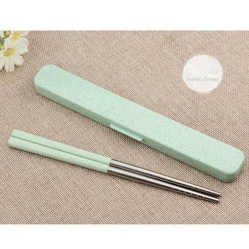 Reusable Chopsticks Wheat Straw Stainless Steel Chinese Chopsticks Food Sticks