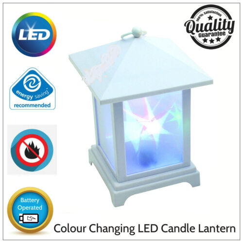 LED Candle Lantern Moroccan Colour Changing Flickering Flameless Battery Lantern 