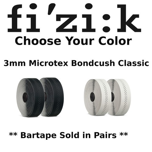 Fizik Tempo Microtex Bondcush Classic 3mm Handlebar Bar Tape Road Bike Pik Color