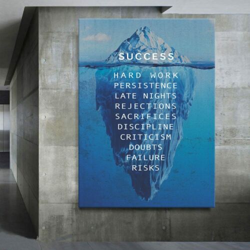 Motivational Wall Decor Office wall Art Success Iceberg Canvas Print