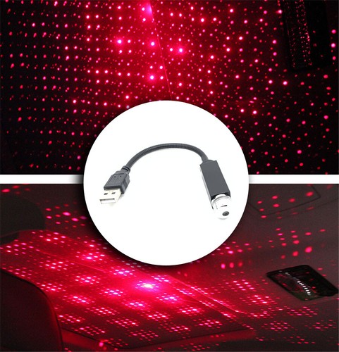 12v USB coche techo techo Lazer proyector de estrella roja luz LED Lámpara Interior del estado de ánimo