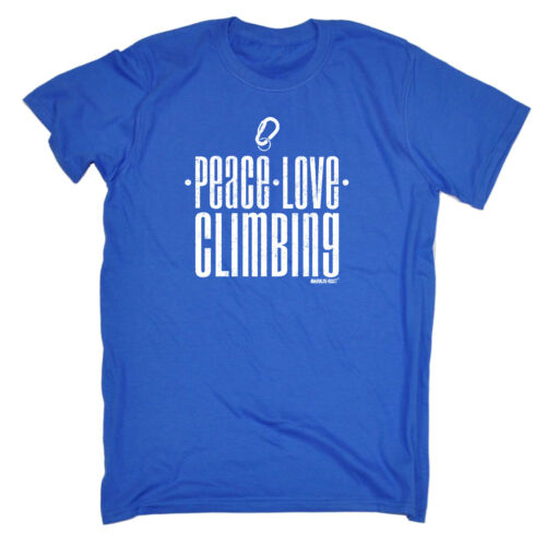 Rock Climbing Kids Childrens T-Shirt Funny tee TShirt Peace Love Rock Climbing