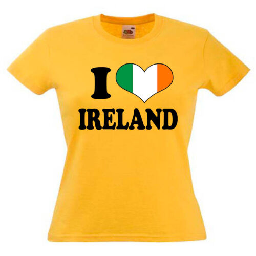 I Love Heart Ireland Ladies Lady Fit T Shirt 13 Colours Size 6-16