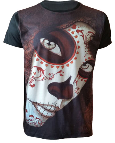 MUERTOS DIAS T-Shirt,Tattoo//Rock//Metal//Day Of Death//Mexican Sugar Skull//Top//Tee