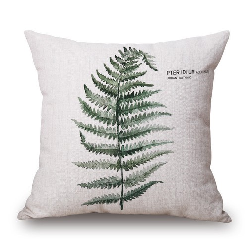 18/" Nordic simple green plants Cotton Linen Pillow Case Sofa Throw Cushion Cover
