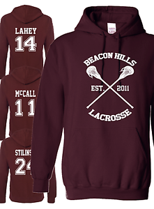 Beacon Hills Lacrosse Sweat à capuche-Teen Wolf McCall Argent Unisexe Sweat à Capuche tous les noms