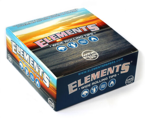 ELEMENTS WIDE Rolling Filter tips 1 box 50 booklets x 50 tips