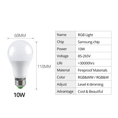 B22 E27 RGB LED Light Bulb 15W 16Colour Changing IR Remote Controlled Magic Lamp