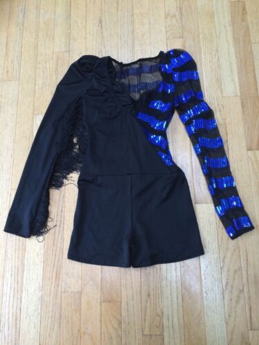 Kelle Blue /& Black Costume Twirl Dance Great 80s Costume Too! Pageant XL