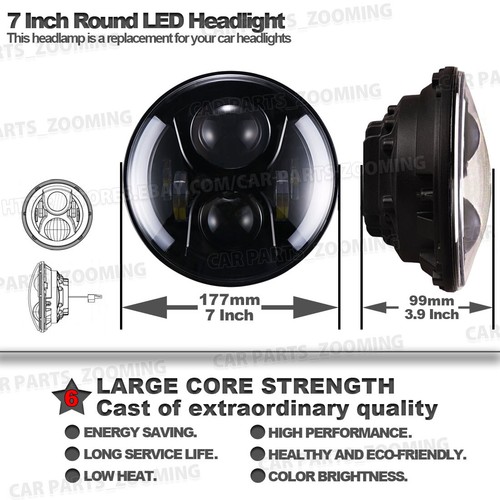 7/" 100W CREE LED Headlights Halo with Turn Signal Fog Light Combo For 07-17 Jeep