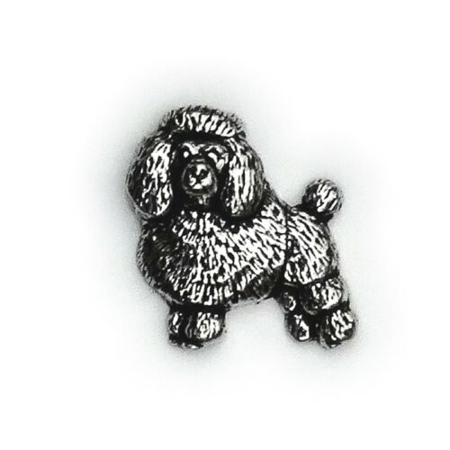 D03 English Pewter POODLE Pet Dog Hat /Tie Badge Lapel Pin Badge 