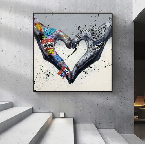 Color Love Heart Hands Gesture Canvas Art Wall Art Print Picture Canvas Decor 