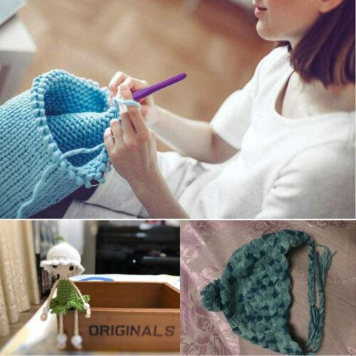 Aluminum Crochet Hooks Needles Knit Set Weave Craft Yarn Sewing Knitting Tools 