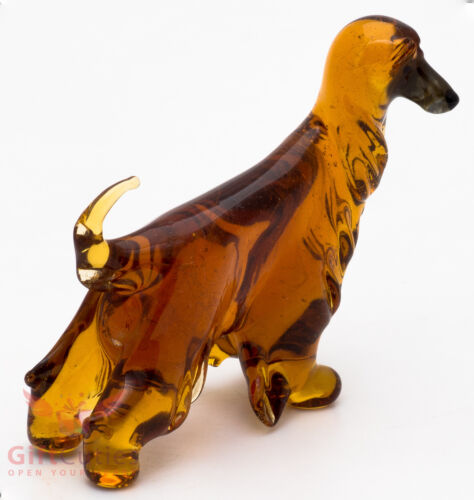 Art Blown Glass Figurine of the Afghan Hound dog 