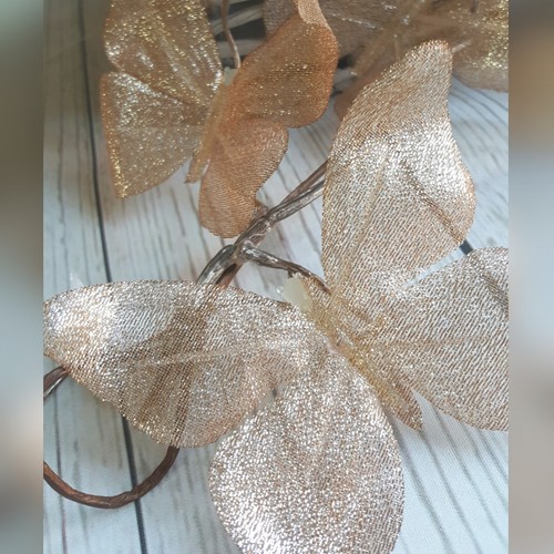 White Butterfly Garland Sparkly Wedding Christmas Champagne 132CM Rose Gold