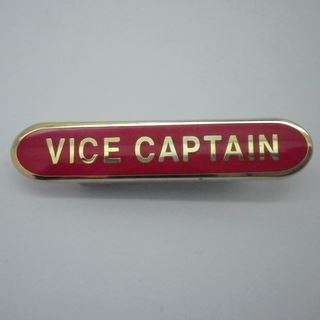 Red Vice Captain Enamel School Bar Badge
