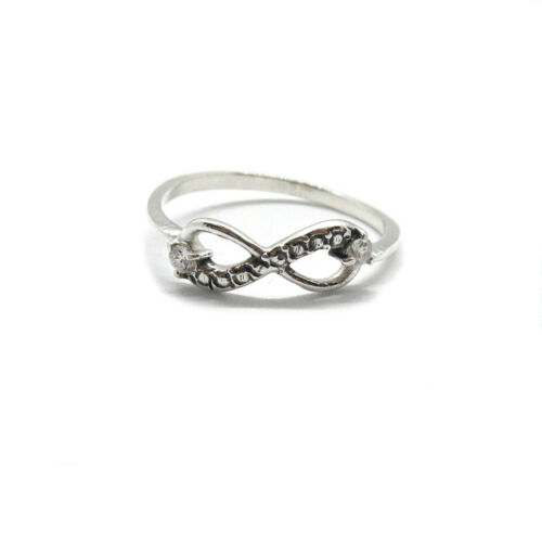 Sterling anillo de plata maciza 925 Infinity con circonita r001906