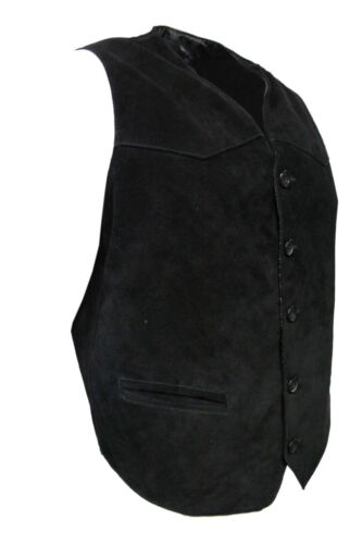 Luxe Homme Noir Gilet Fête Classique Design De Mode Véritable Souple En Cuir Et Daim