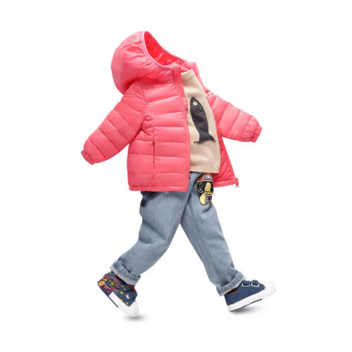 Kids Boys Girls Baby Winter Warm Duck Down Jacket Hooded Short Coat Snow Outwear
