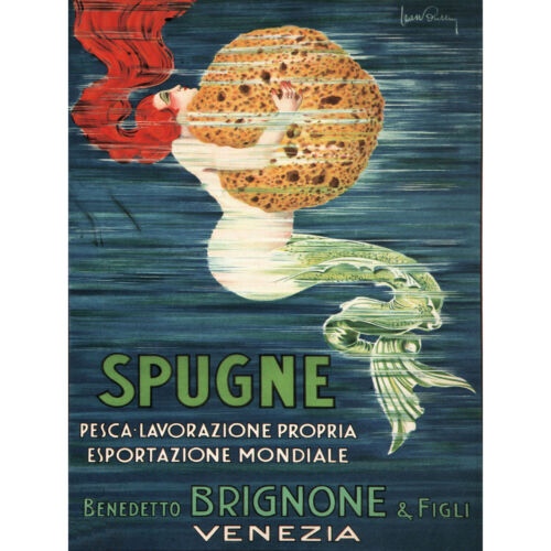 Details about  / SPONGE MERMAID VENICE ITALY BRIGNONE BROTHERS VINTAGE ADVERTISING POSTER 1505PY