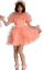 Sissy Maid Orange Puffy A Line Dress Uniform Crossdress # 
