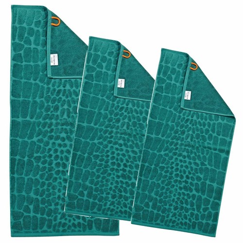 Wasch-Set 2 Handtücher 1 Duschtuch gemustert 100/% Baumwolle Frotteetuch 3 tlg.