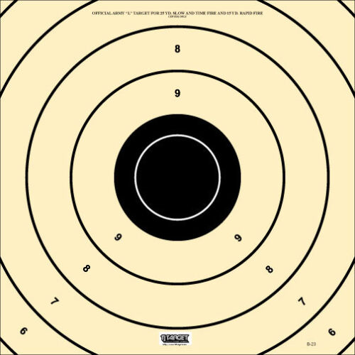 16" x 16" B-23 Official Army "L" Targets centers 50 targets 