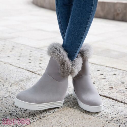 Details about  / New Womens Hidden Wedge Heels Ankle Boots Winter Snow Boots Fur Trim Warm xiang