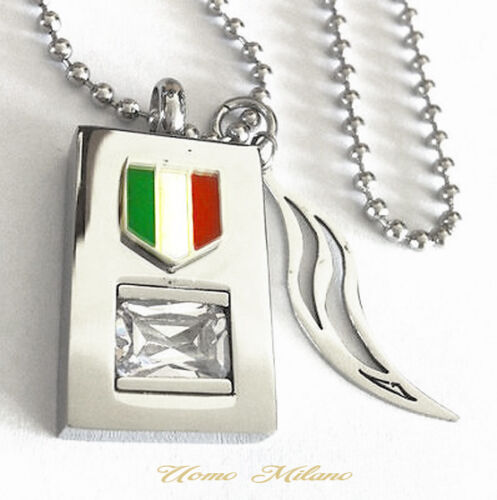 En acier inoxydable chaîne Italia Calcio Jésus Design rosaire Italie Fitness drapeau ik1