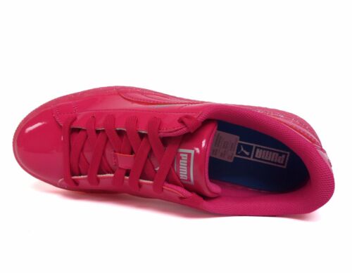 Puma Big Kids/' BASKET PATENT ICED GLIT JUNIOR shoes 362461-01 b
