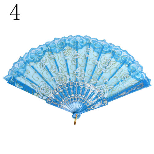 New Chinese Style Dance Party Wedding Lace Folding Hand Held Flower Fan pA TM