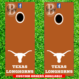 Texas Longhorns Cornhole Board Vinyl Decal Set of 6 Decals Sticker corn hole