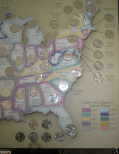 50 STATEHOOD BU Quarters US MAP WITH DC /& TERRITORIES