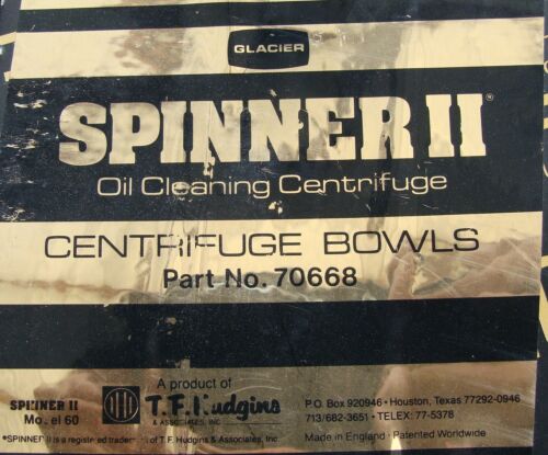 OEM packaging 70668 Centrifuge Bowl Box of 5 TF Hudgins Spinner II