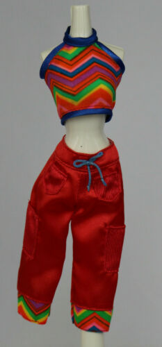 NEW 70s Rainbow Pride Halter Top Pants Outfit Fit Barbie Miss Revlon Tiny Kitty