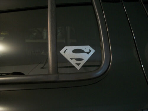 SUPERMAN Headlight ETCHED Glass Translucent Window Decals Stickers Pair V//VW 19