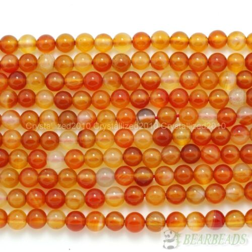 Red Carnelian Natural Agate Gemstones Round Beads 4mm 6mm 8mm 10mm 12mm 15.5" 