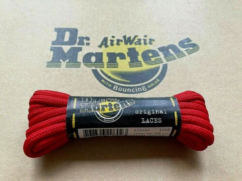 Dr Martens un par 5mm Rojo Cable Redondo Cordones 210cm largo 10-16 Ojales Nuevo