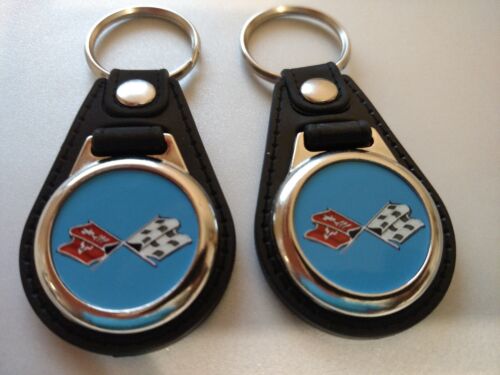 CORVETTE C3 KEYCHAIN FOB 2 PACK BLUE ALSO FOR BELAIR NOMAD IMPALA /'50 /'60 /'70