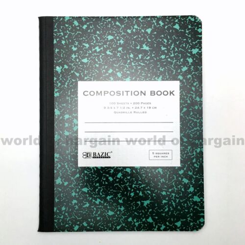 QUAD Ruled Composition Notebook 5 sq/in Graph Paper Math Note Book 200 Pages C58 