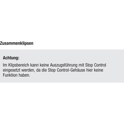 HETTICH SYSTEMA TOP 2000 Schlossanbindung Stop Control
